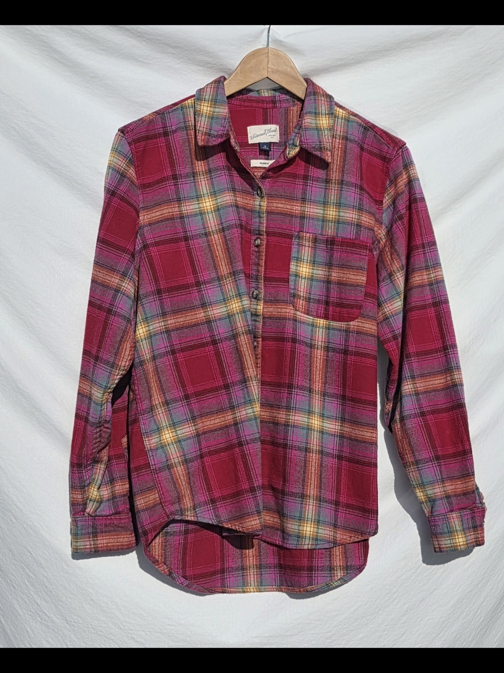 Universal Thread Pink and Red Plaid Button-Up Shirt - Picture 4 of 12